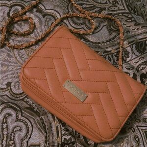 BebeQuilted Tan Crossbody Bag